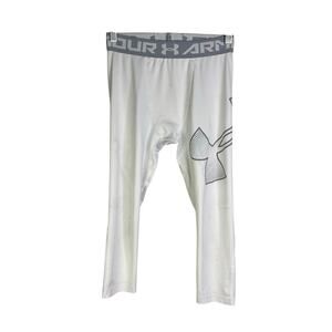 Under Armour Heatgear Leggings Boys Youth Medium White 3/4 Leggings